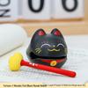 Cartoon Knock Knock Wooden Fish Ornament - Cute Granule Lucky Cat Decoration for Office