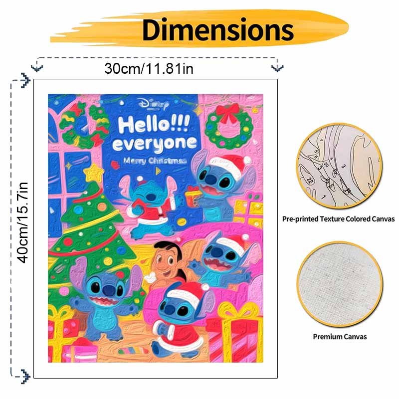 Disney oil painting painting art handmade painting kit Stitch Christmas theme home decoration birthday gift