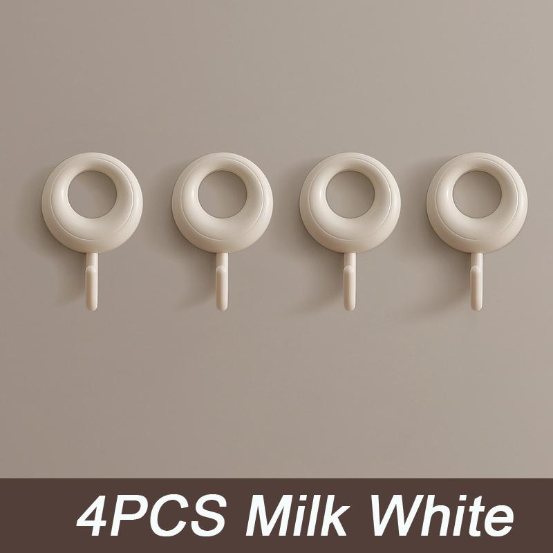 

4 шт. крючок для полотенца пластиковая дверная вешалка самоклеящаяся настенная вешалка для шляп вешалка для ключей настенный органайзер домашний декор держатель для ключей стойка молочный белый