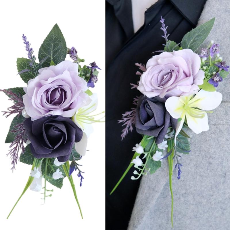 Wedding Boutonnieres Artificial Flower Arrangement for Wedding Reception Wedding Ceremony Engagement Decors