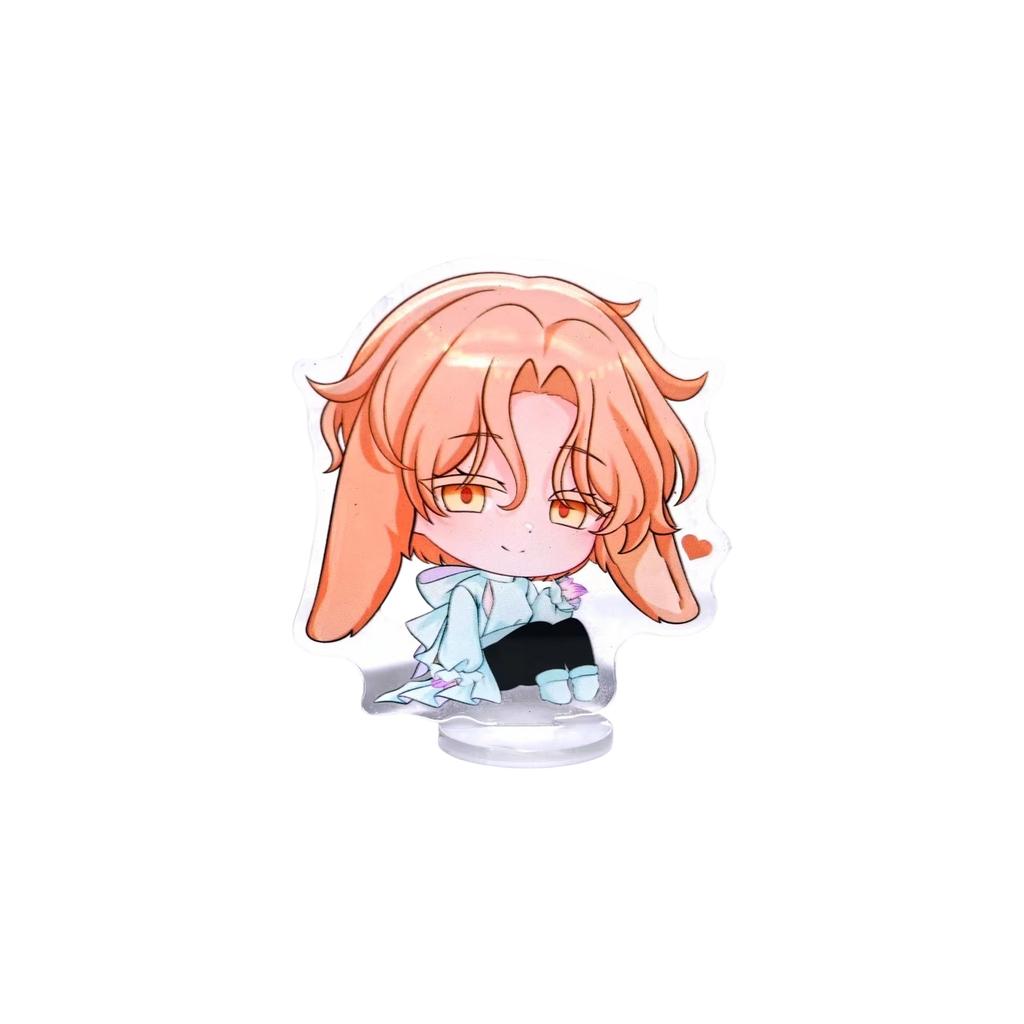 Blue Cat Transparent Double-Sided Acrylic Desktop Ornament