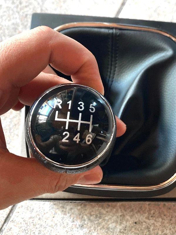 5/6 Speed Stick Gear Shift Knob with Leather Boot Collar Case for Volkswagen VW Golf 5 V MK5 MK6 Jetta R32 2004-2014 Car-Stying