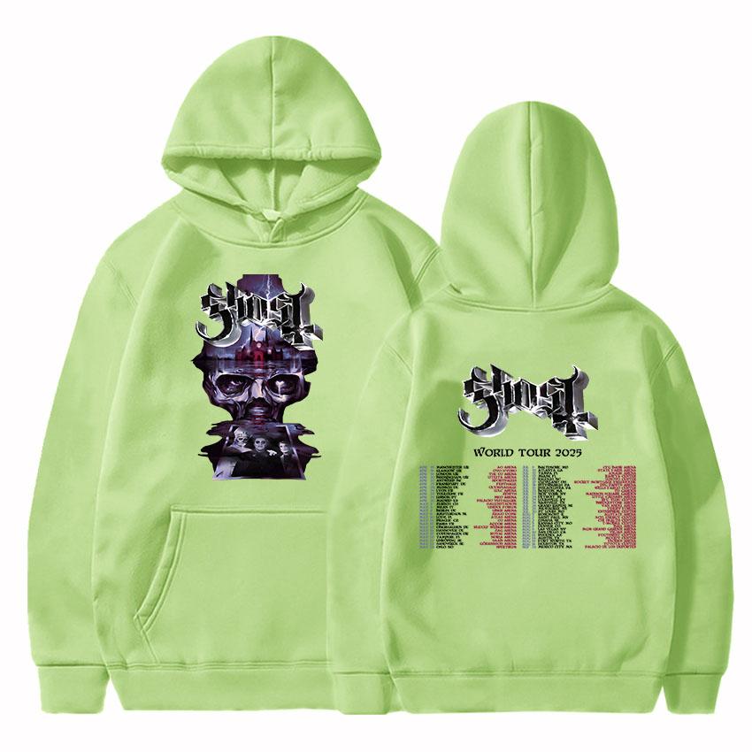 Sweats à capuche Ghost World Tour 2025 Groupe de rock Hip Hop Unisexe Streetwear Sudaderas Hombre Hiver Décontracté Heavy Metal Sweats Homme