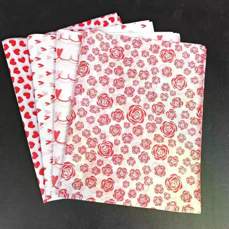 10 Sheets Festive Party Wedding DIY Gift Packing Supplies Love Type Tissue Paper Flower 50x66cm Gift Packaging Home Decoration