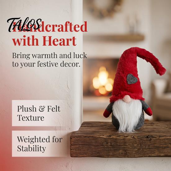 Holiday Gift Ornaments Christmas Faceless Doll Ornament, Plush Gnome Decoration for Home, Xmas Polyester Hanging Decor Figurine with Heart Cap,