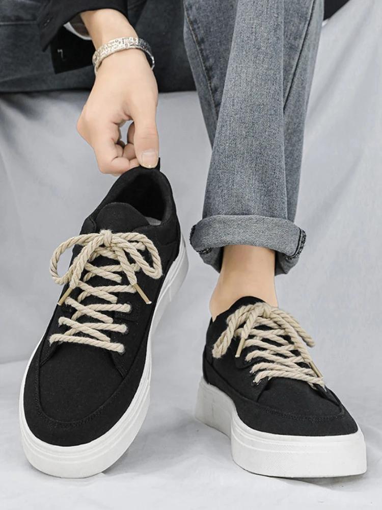 Man Shoe Brown Spring Autumn Canvas Chunky Casual Shoes for Men In Promotion Deals Size 44 Designer Luxury Leisure Sale Sneakers