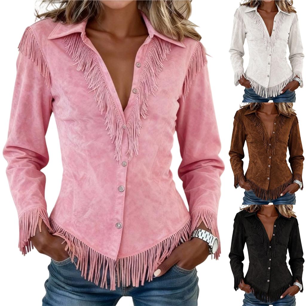 Women's Casual Long Sleeve Color Block Blouse for Everyday Wear