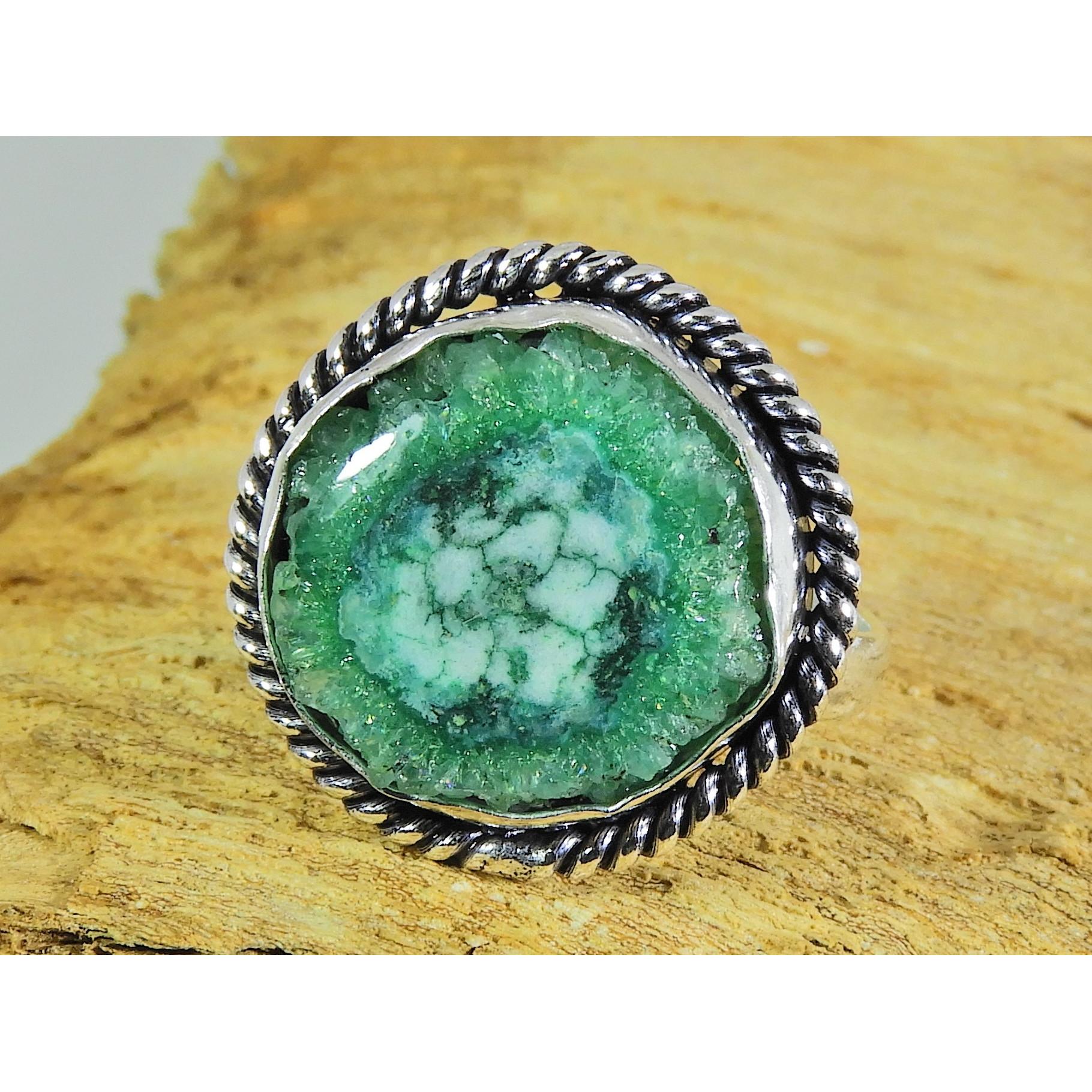 

Кольцо из стерлингового серебра 925 пробы с улучшенным цветом Solar Druzy, размер US-8 PG-12