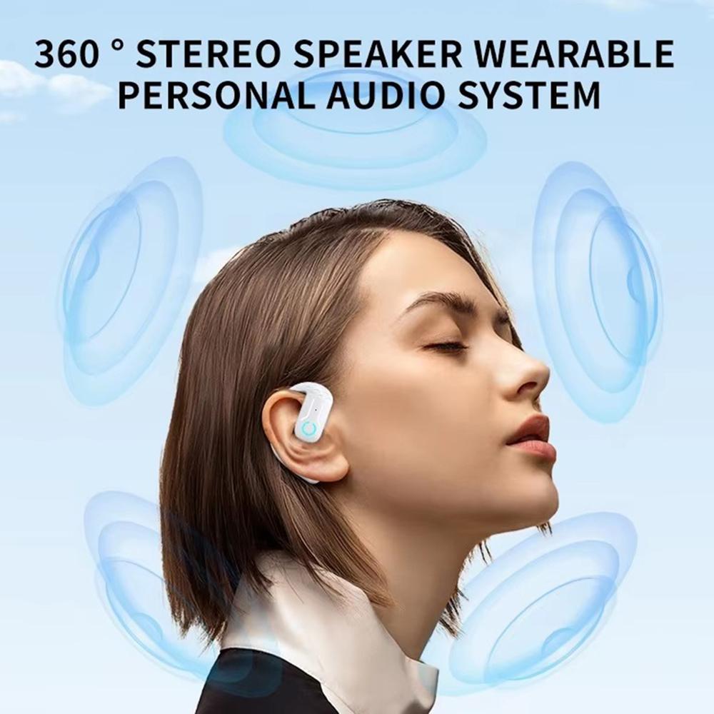 Wireless Bluetooth 5.4 Earphone 180° Rotation Ear Hook HIFI Stereo With MIC HD Call Open Single Ear Headset For Game Music Sport
