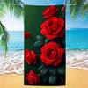 Strandtuch mit Rosenmuster, Digitaldruck Dünn Schnelltrocknend Anti-Sand Mikrofaser Leicht für Schwimmen, Yoga, Reisen, Fitnessstudio, Geschenk