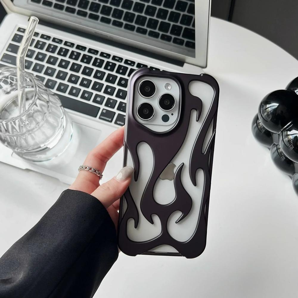 3D Flammenmuster Hülle mit Aussparungen für Samsung Galaxy S26 S25 S24 S23 S22 Ultra A55 A54 A16 A15 A14 A06 5G Schlank Stoßfest