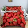 Pink Strawberry Cute Bedding Set Duvet Cover Set 3D Print Fruit Pattern Quilt Cover Pillowcase King Queen Size For Kids Boy Girl