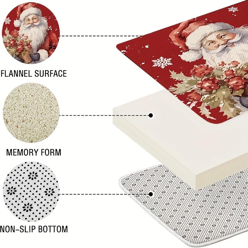 4-teiliges Badezimmer-Duschvorhang-Set Weihnachtsmann Badezimmervorhang mit 12 Haken Rutschfeste Teppiche Toilettendeckelmatte Badezimmer-Trennwand