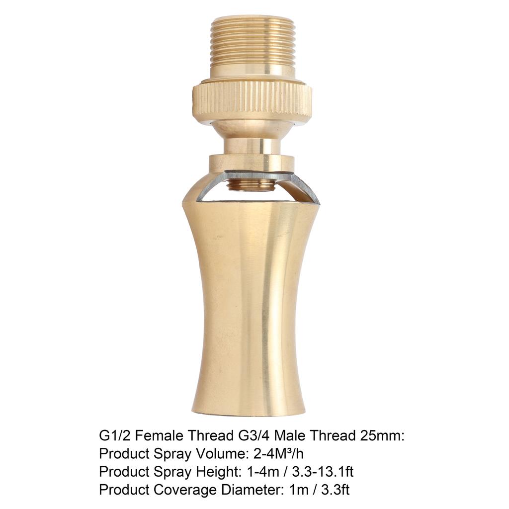 Brass Ice Tower Cedar Water Fountain Nozzle Spray Head Pond Sprinkler