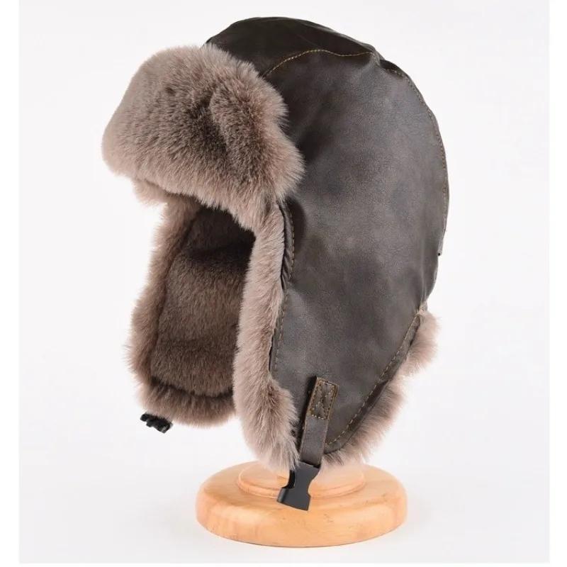 Men Winter Trapper Aviator Trooper Earflap Warm Russian Windproof Ski Hat Bomber Hats