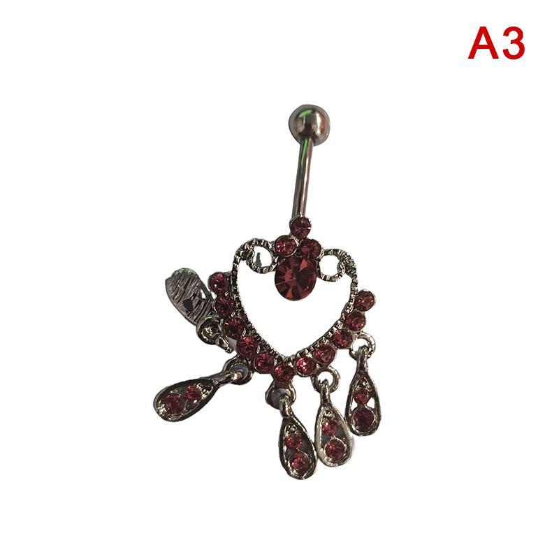 Pink Pendant Belly Button Ring For Women Stainless Steel Navel Piercing Jewelry Rabbit Heart Bear Butterfly Belly Ring