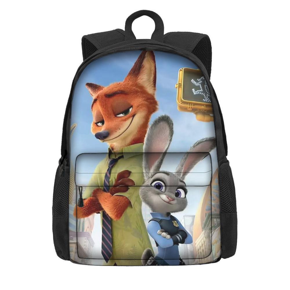 Kreslený batoh s motivem Zootopie 2 pro žáky základní školy, velká kapacita, lehký dvouramenný batoh