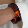 SHIXIN 3 Stile Boho Unregelmäßiges Harz Klobiges Armreif Armband für Frauen Retro Stapelbar Metall Acryl Breites Armband Party Schmuck