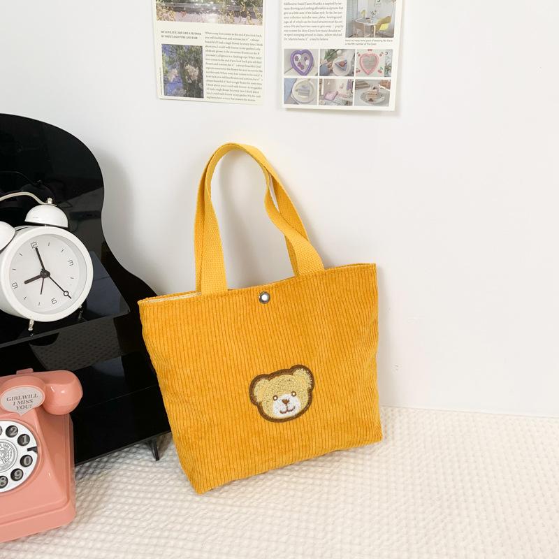 2026 New Bag Mini Corduroy Handbag Female Student Han Cute Bento Bag Small Hand Bag
