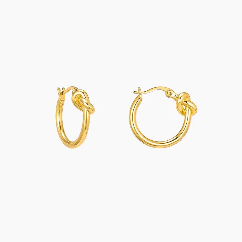 Simple Personalized Knotted Ear Buckle Rope Knot Concentric Knot Earrings Light Luxury Niche High-End Minimalist Cold Wind Earrings