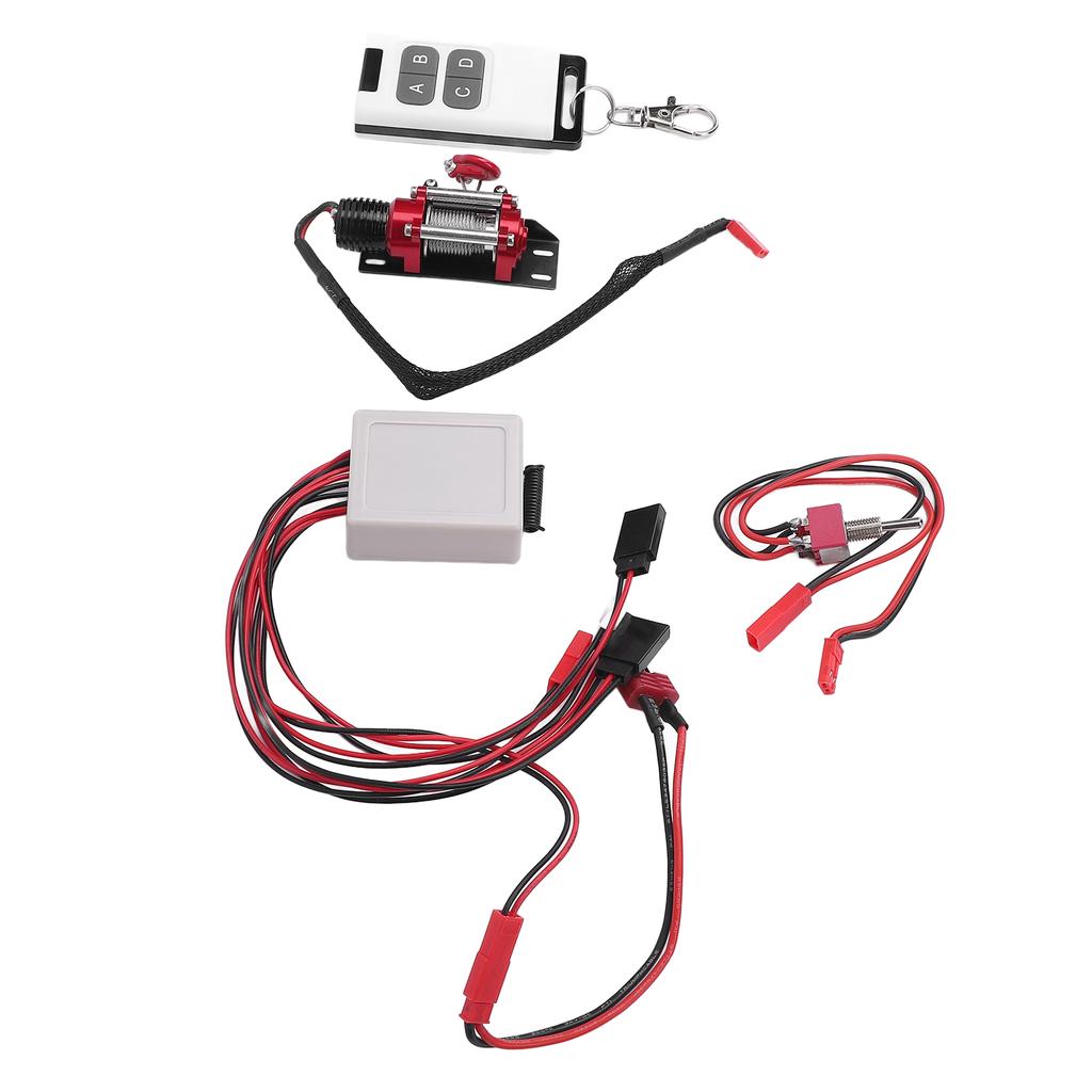 RC Car Winch Jst Plug 1/10 Scale RC Crawler Metal Winch Remote Controller with Receiver T Plug Conne