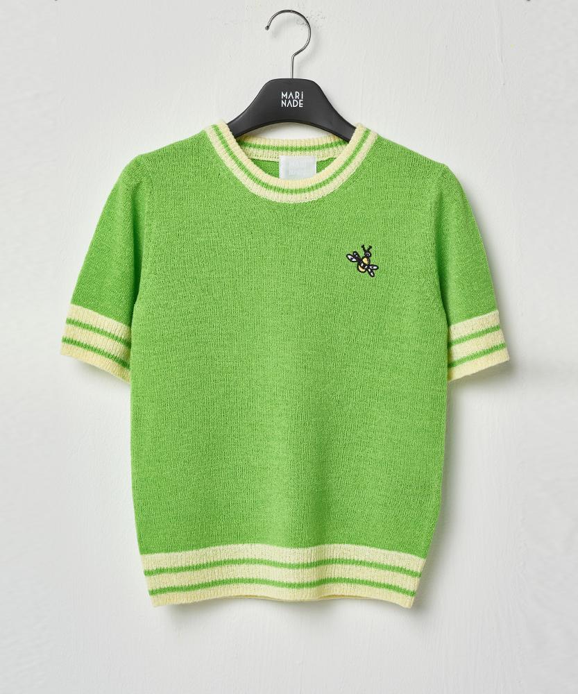MARINADE Casual Cropped Color Block Short Sleeve Knit G - 5 Colors