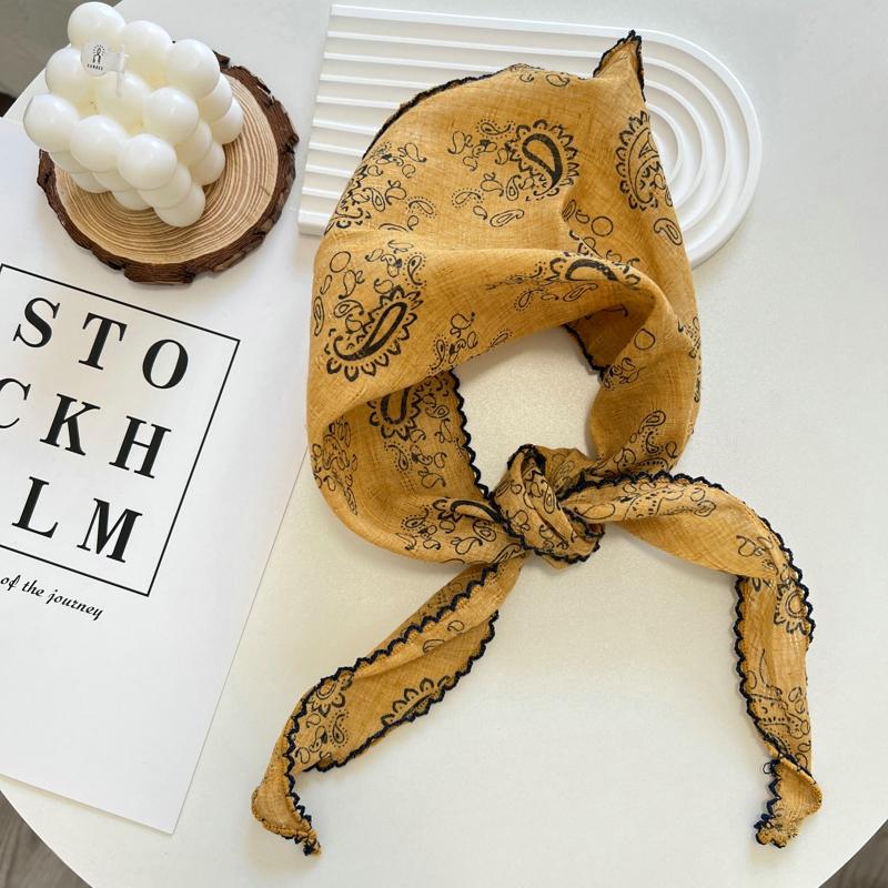 

Летний принт Цветочный шейный платок шаль треугольный повязка на голову для волос платок резинки для волос банданы лента для волос для женщин 90cmX29cm