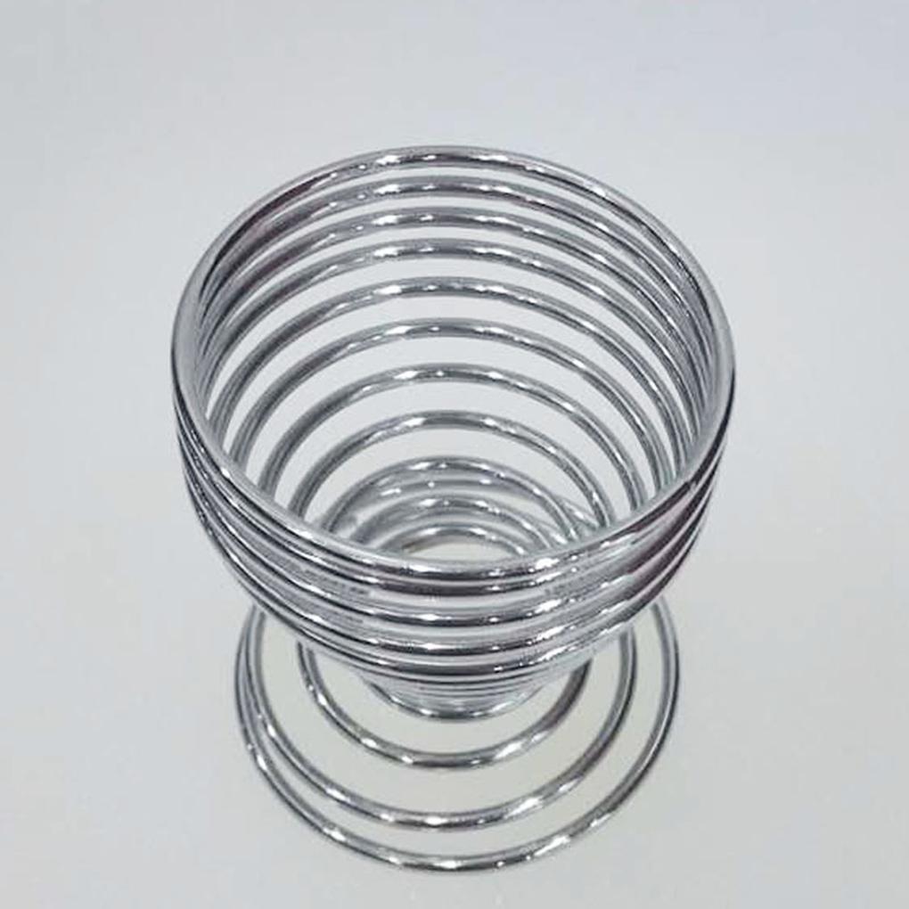 Metal Egg Cups Stainless Steel Spiral Holder Waterproof Hard Utensil Restaurant Cooking Flexible Washable Reusable Bracket