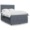 Vidaxl Letto Continentale Con Materasso, Grigio Scuro, 160X200Cm Velluto
