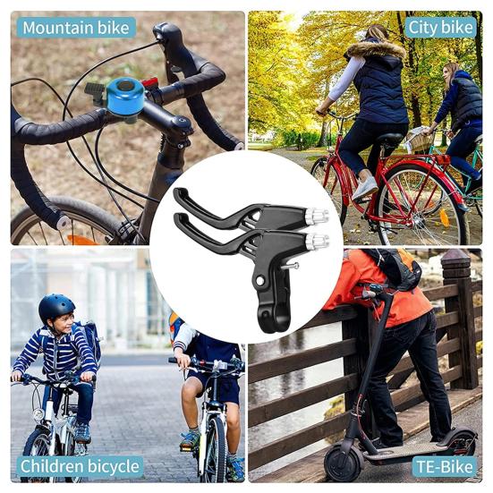 ידית בלם אופניים מסגסוגת אלומיניום כידון בלם ארגונומי ארגונומי ידית בלם אוניברסלי משטח נגד החלקה לאופני ילדים בכביש הרים