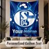 Custom Text Tapestry Schalke 04 FC Print Wall Tapestry Indoor Living Room Wall Decor