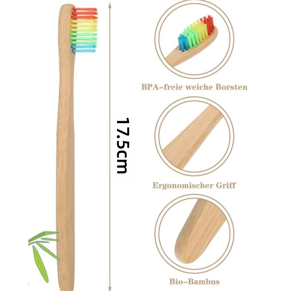 10pcs Soft Bristle Tip Bamboo Toothbrushes Natural Adults Oral Care for Home Travel Hotel