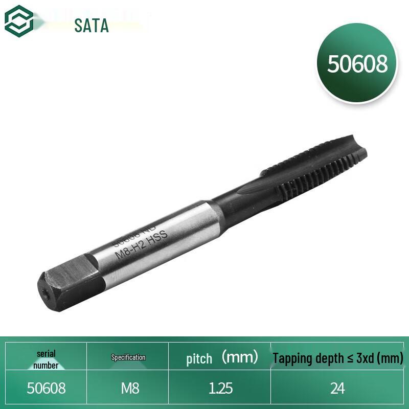 SATA M8x1.25 HSS Coarse Thread Machine Tap Set (5-Piece)