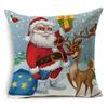 Santa Claus Cartoon Christmas Cushion Covers Reindeer Christmas Trees Linen Pillow Cover Decorative Sofa Couch Throw Pillows