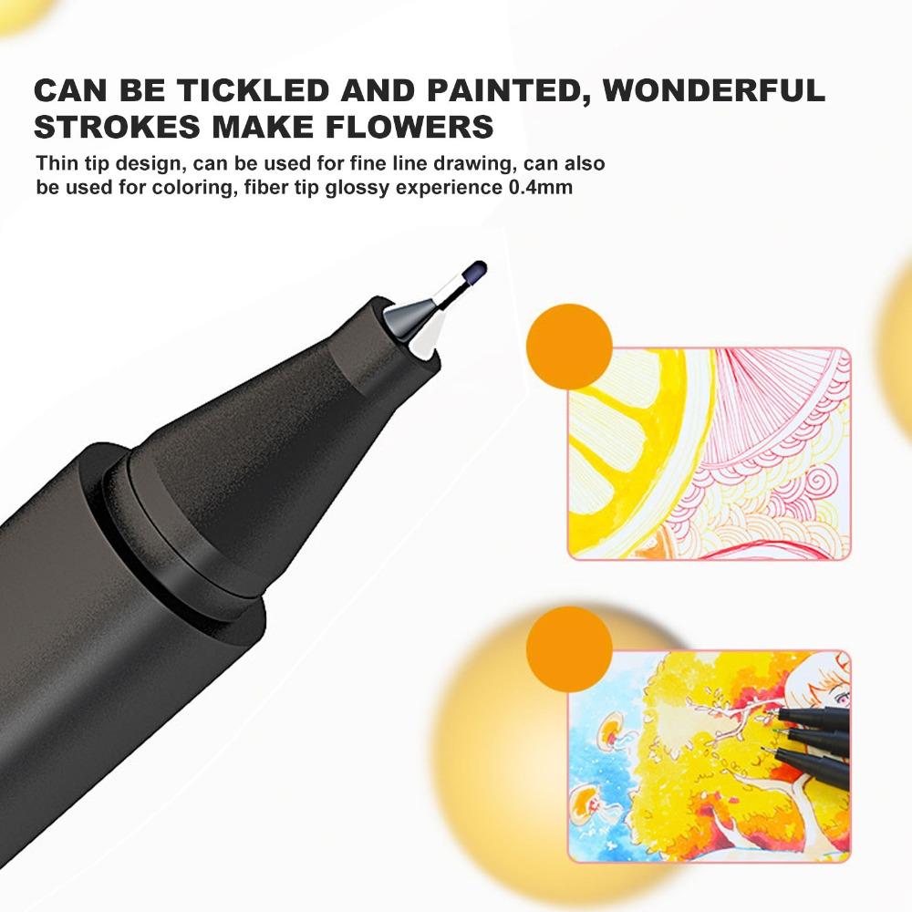 0.4mm Thin Tip Fineliner Pens 24 Colors Drawing Markers Fineliner Color Pens Set  Journaling