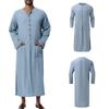 Men's Islamic Ramadan Jubba Kaftan Dishdash Arab Robe Thobe T Shirt Dress Tunic