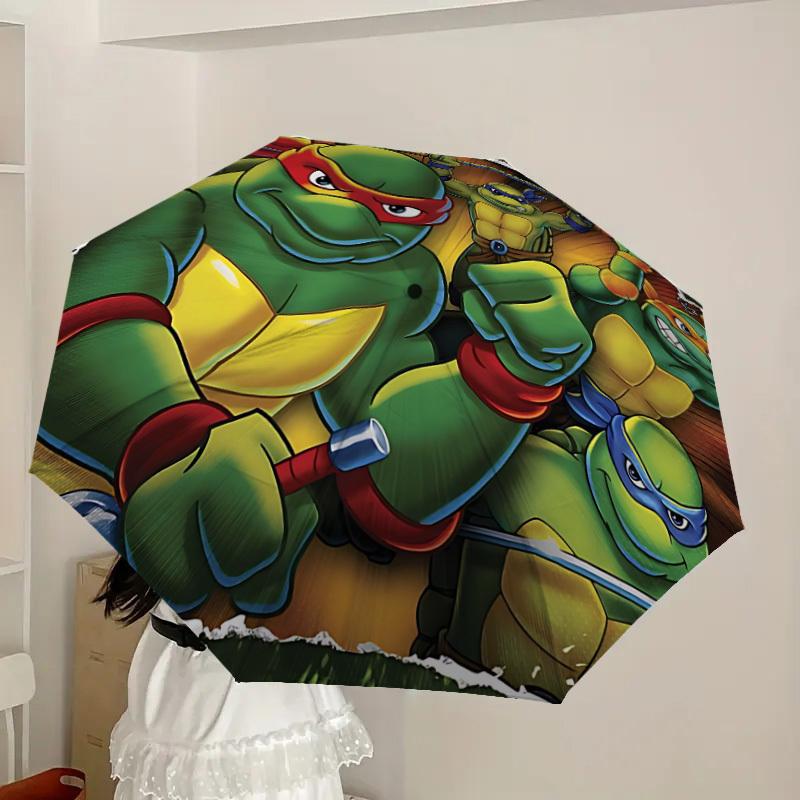 1pc Turtles Automatic Umbrella | Portable Foldable 8-Rib Manual Open, Cute Halloween & Christmas Gift for Outdoor, Casual Accessory, Durable Canopy yy