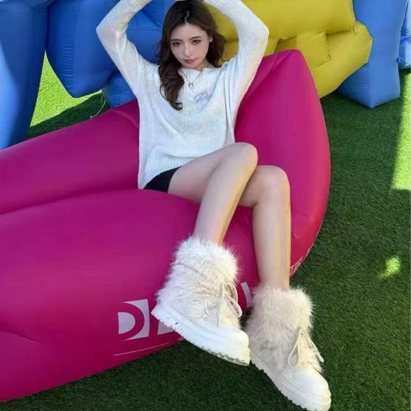 Women Snow Boots Ankle Fur Winter Anti Slip Snow Boot Women's Winter Thick Bottom Short Shoes