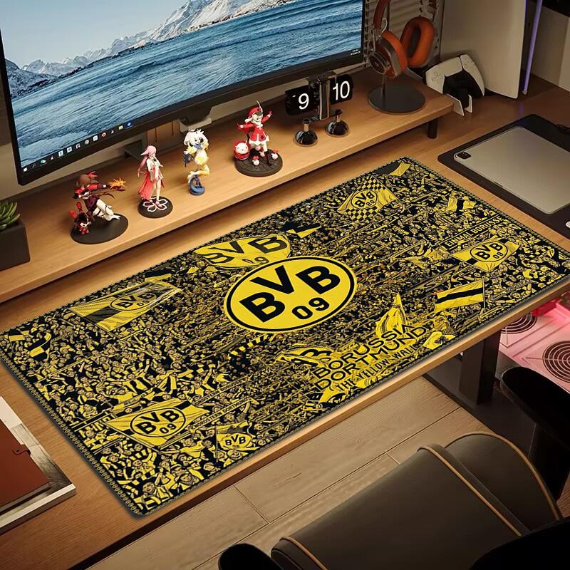 Bvb Fc Farbe Mauspads Großes Gaming Tischkissen Rutschfestes Laptop Tablet Großes Mauspads XXL Matte Mini PC Spielmatte Mit Verriegeltem Rand