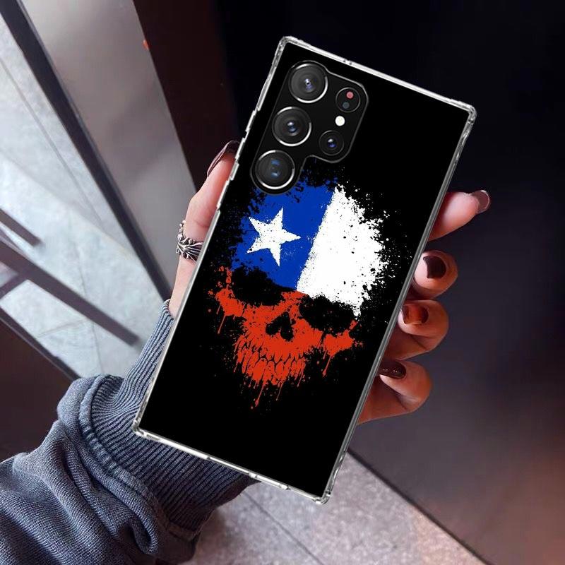 Chile Flag Phone Case For Samsung Galaxy S23 S24 S25 Edge S26 Ultra S22 + S21 Plus S20 FE Cover Silicone Print Shell Galaxy S23
