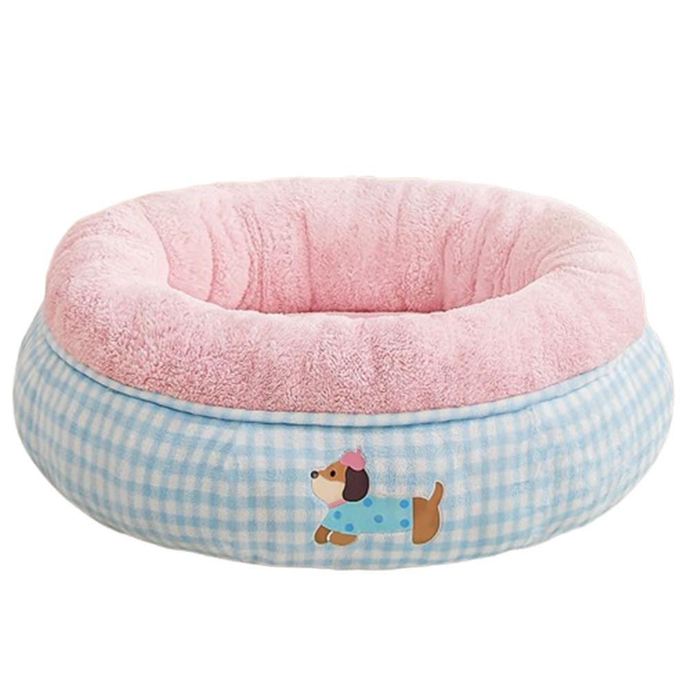 Cute Cartoon Pet Dog Bed Soft Thickened Dog Sofa Bed Semi-surrounded Warm Pet Nest Kennel Winter