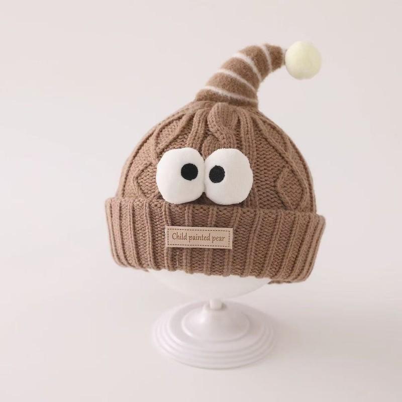 Knitted Baby Hat With Embroidered Bear Ears Warm Winter Beanie Toddlers Unisex Infant Cap