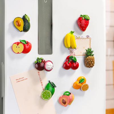 Creative Simulation Food Fridge Magnetic 3D Fruit Refrigerator Sticker Resin Fruit Magnetic Patch