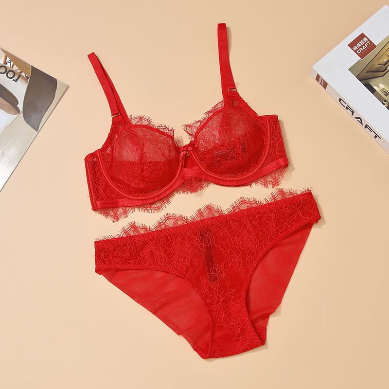 Bras, Underwear Sets, Women's Pure Lace, Big Breasts, Small Gathering Bras, Sexy and Anti-sagging.