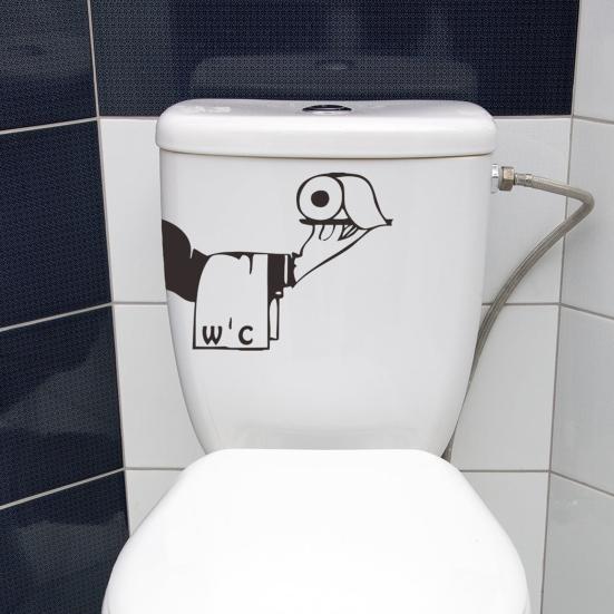 Holding Roll Paper Toilet Sticker Waterproof Removable Self-adhesive PVC Living Room Bathroom