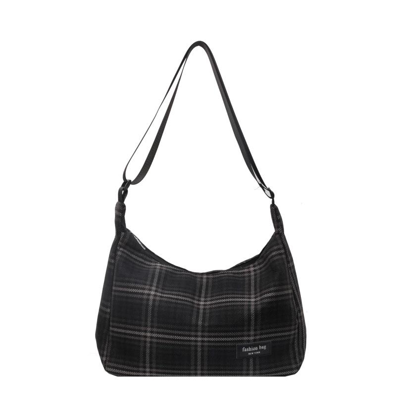 Trend Versatile Bag Women's 2025 Summer New Large-capacity Casual Plaid Small Square Bag Literary Messenger Bag