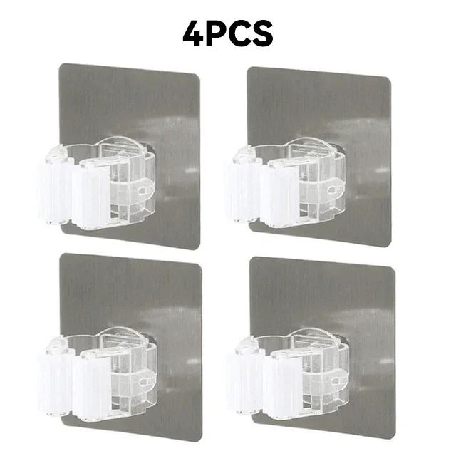 Adhesive Multi-Purpose Hooks Wall Mounted Mop Organizer Holder Storage Rack Brush Broom Hanger Hook Kitchen Bathroom Strong Hook
