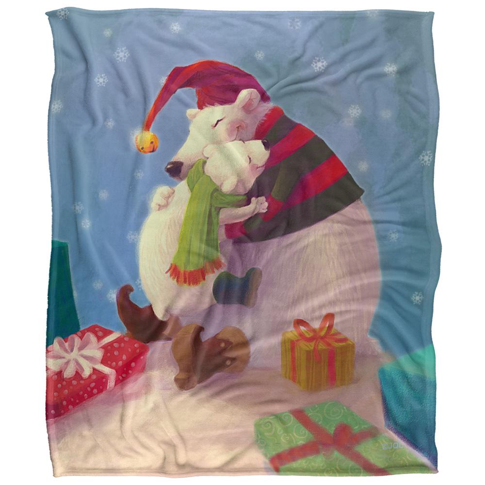 JQ Licensing Silky Bear Hug Christmas Supersoft Blanket