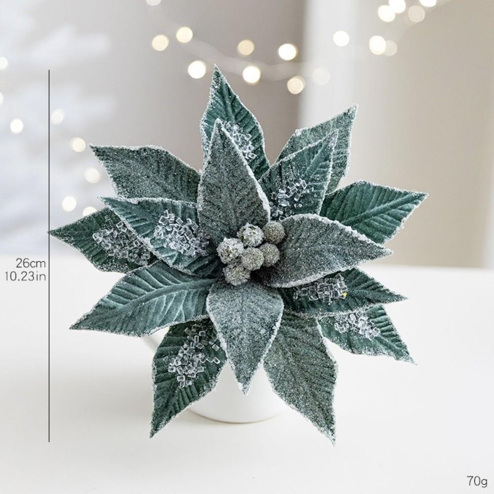 Faux Velvet Artificial Xmas Flower Large Size High-grade Festive Glitter Flower Vibrant Colors Merry Christmas Christmas Flower