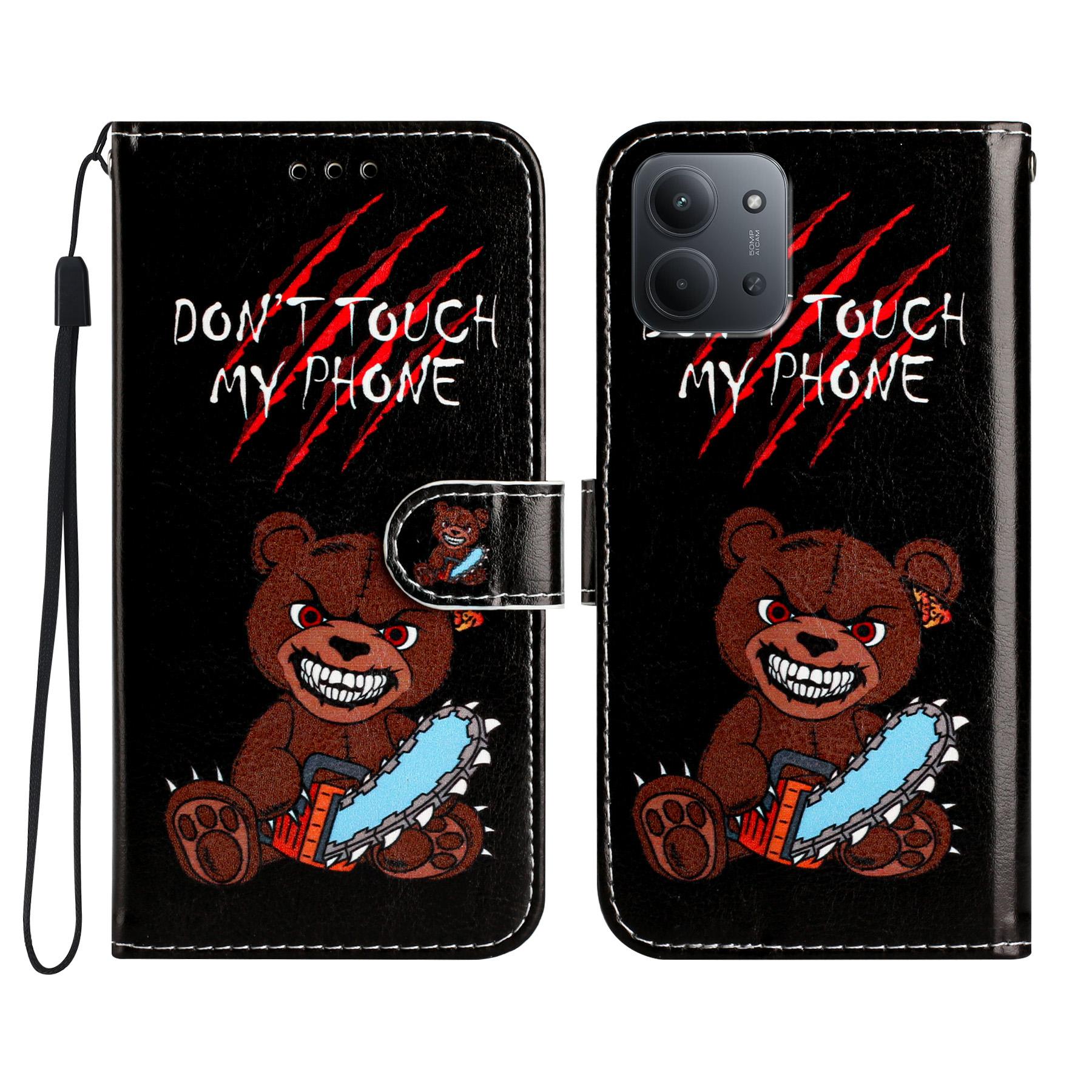 

Для Xiaomi Redmi 15C 4G (Глобальний) (171мм) Гаманець-чохол з принтом зі шкіри PU, підставка, чохол для телефону зі ремінцем D